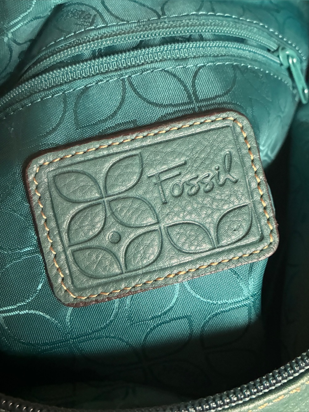 Fossil Teal Leather Shoulder Bag - Women - Picture 4 of 6
